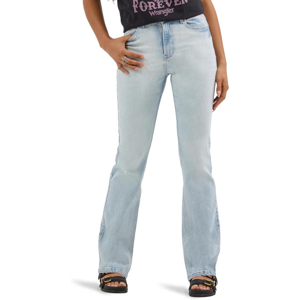 imageWrangler Womens Womens High Rise Bold Boot JeanFinn