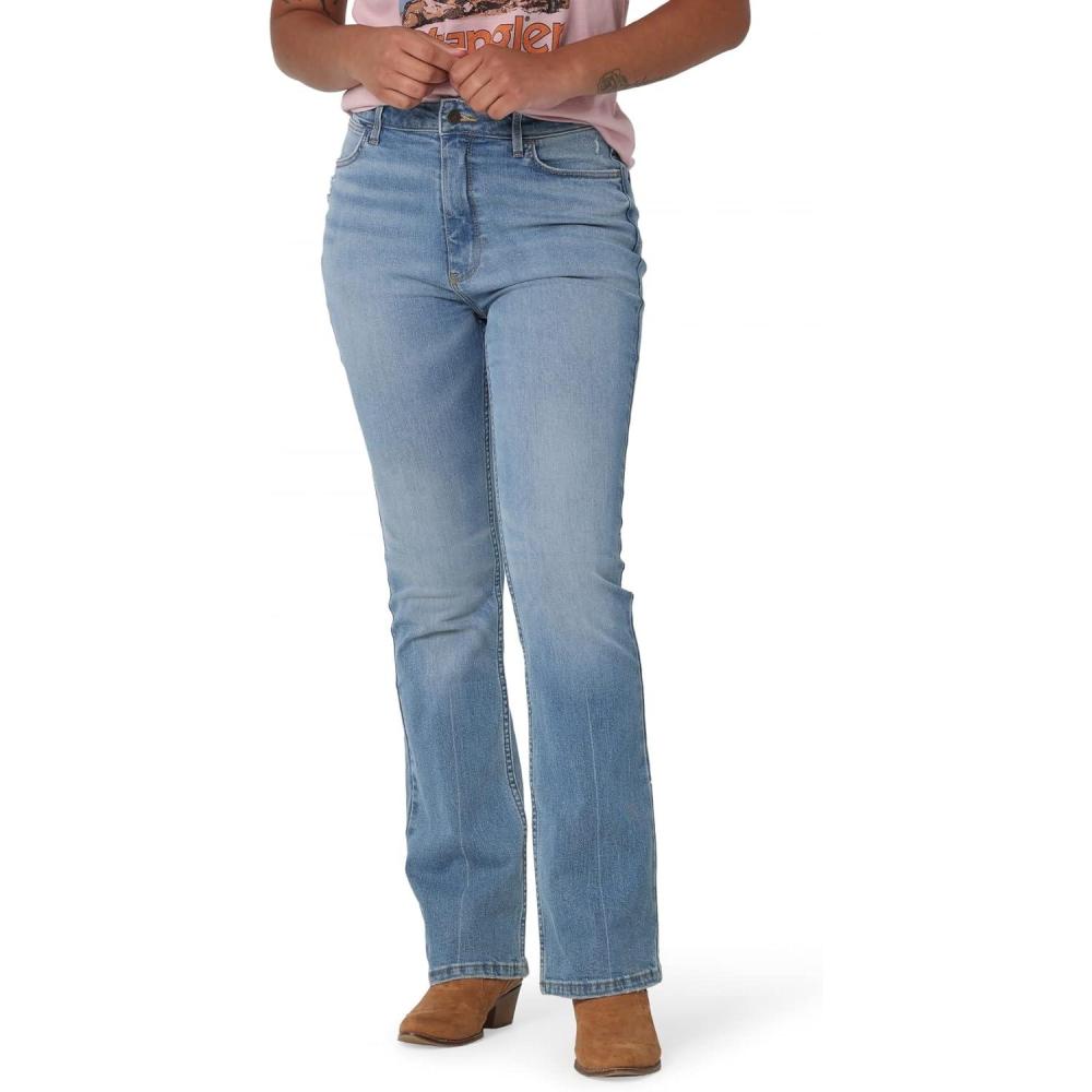 imageWrangler Womens Womens High Rise Bold Boot JeanLunar Moon