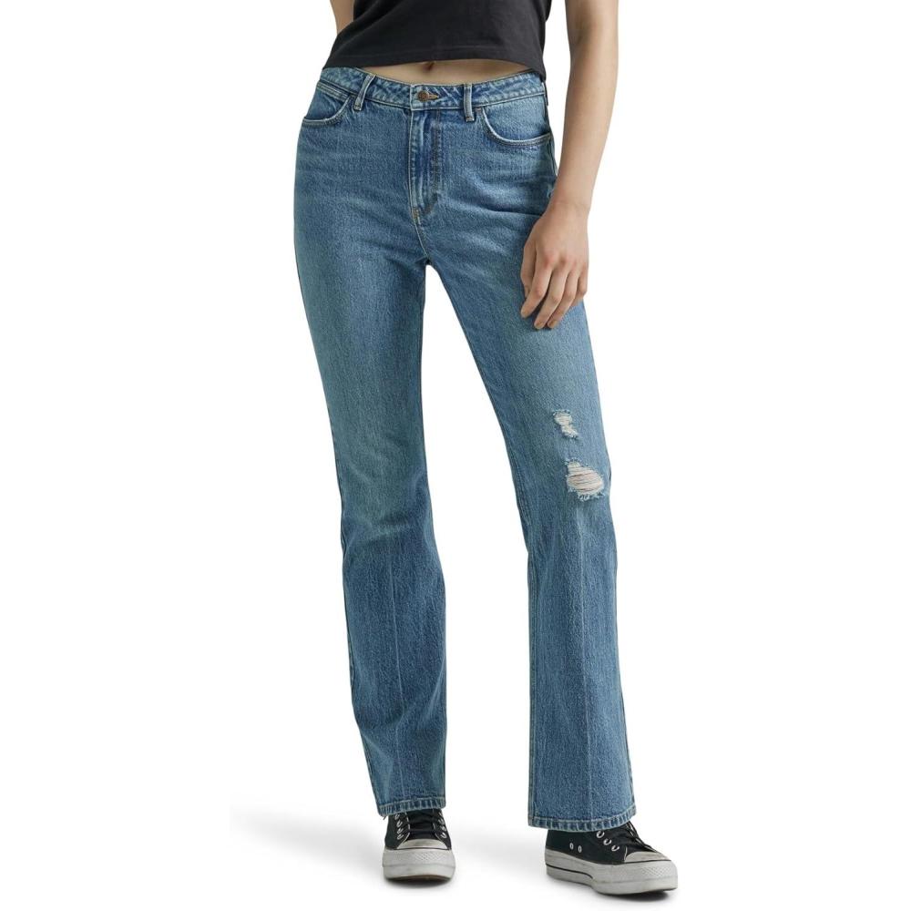 imageWrangler Womens Womens High Rise Bold Boot JeanSky Valley