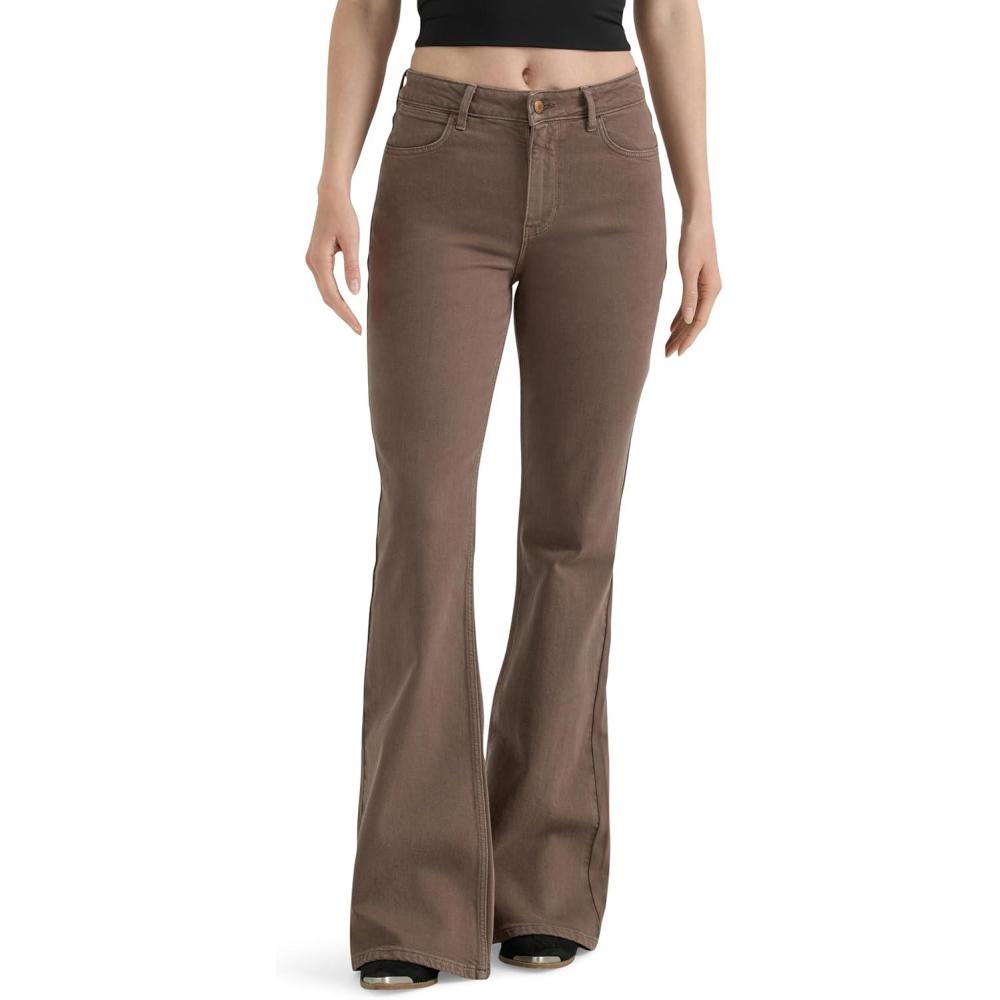 imageWrangler Womens Womens High Waisted Fierce Flare JeanClay Canyon