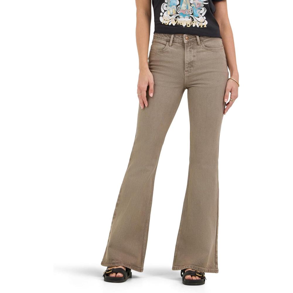 imageWrangler Womens Womens High Waisted Fierce Flare JeanGranite