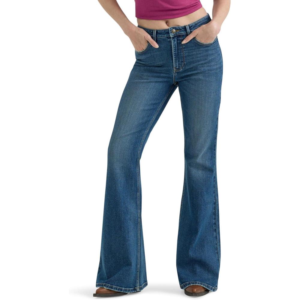 imageWrangler Womens Womens High Waisted Fierce Flare JeanRhianon