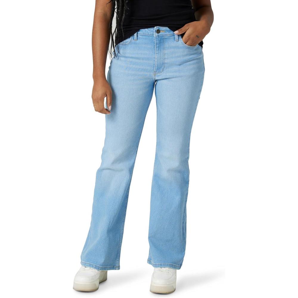 imageWrangler Womens Womens High Waisted Fierce Flare JeanSky Light