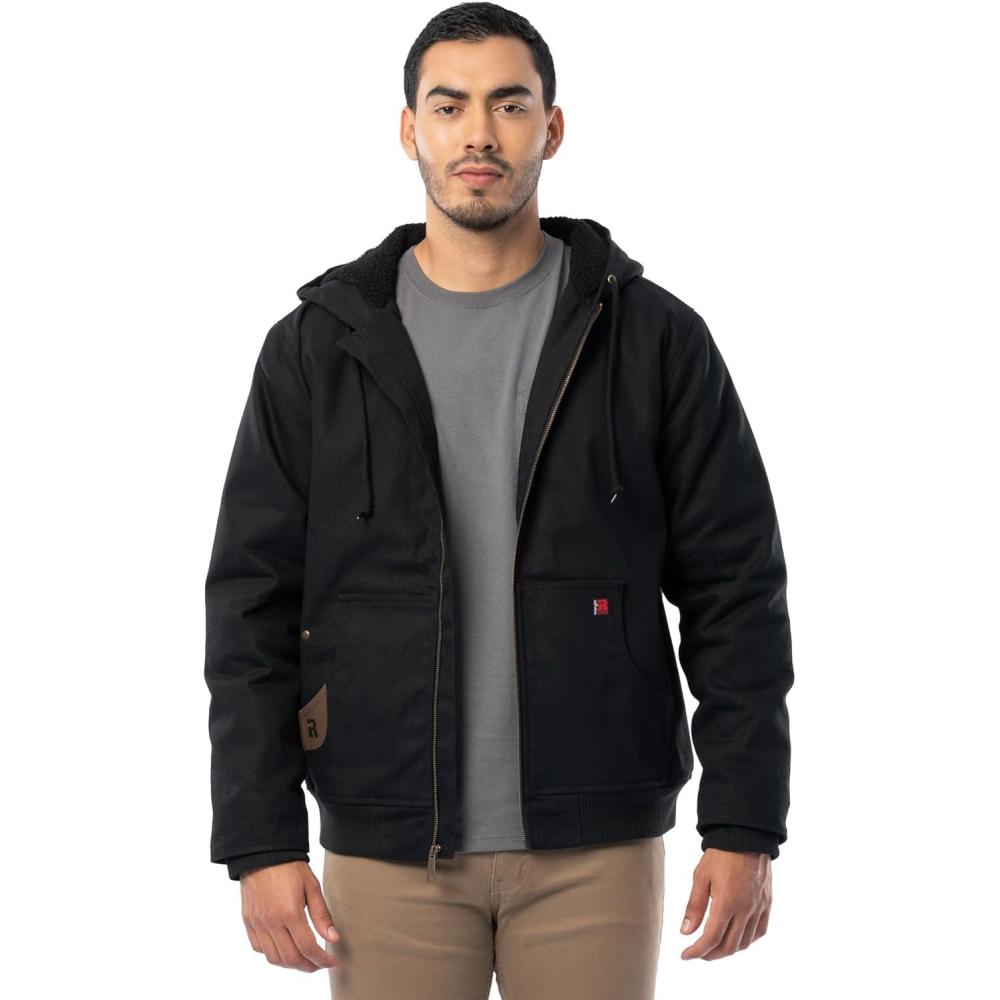 imageWrangler mens Duck Sherpa Lined Full Zip JacketBlack