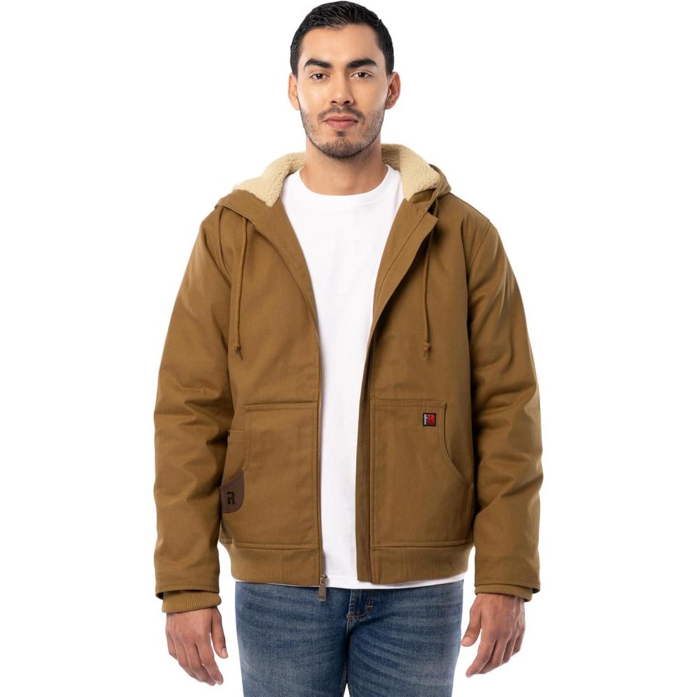 imageWrangler mens Duck Sherpa Lined Full Zip JacketDuck Brown