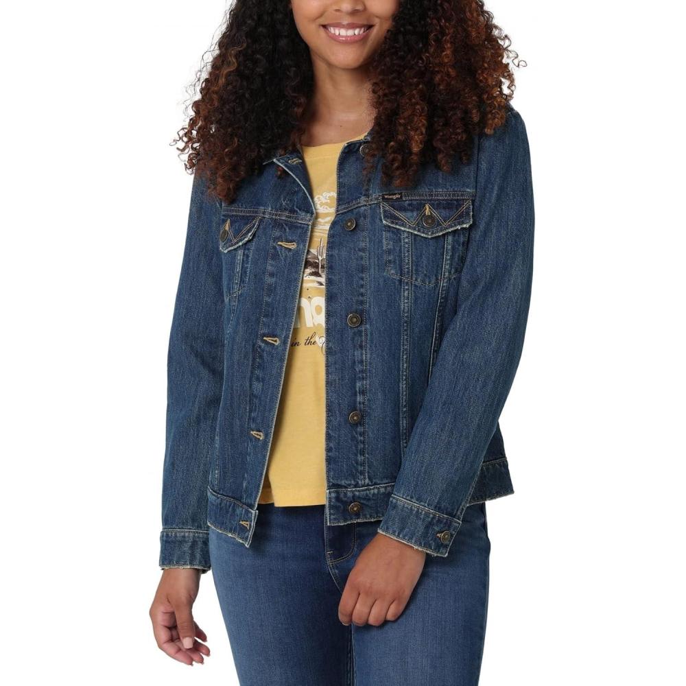 imageWrangler womens Relaxed Fit Memory Maker Jean JacketDirt Road