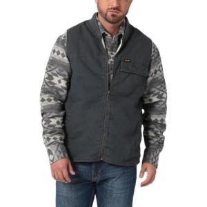 Grey Rancher Vest with Sherpa Lining by Wrangler