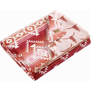 Wrangler – Blanket, Ultra Soft Plush Fleece Bedding, Yellowstone Inspired, Luxuriously Soft Bedding for Bed or Couch (Jericho Peach Pink, Full/Queen)(Jericho Pink)