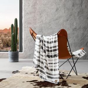 Wrangler – Throw Blanket, Soft Plush Fleece Bedding, Yellowstone Inspired, Western Decor for Bed or Couch (Canyon Ikat Blue, 50″ x 60″)(Diamond Trail Black)