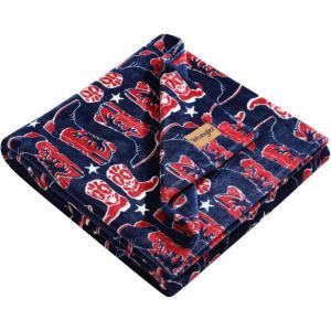 Wrangler – Throw Blanket, Soft Plush Fleece Bedding, Yellowstone Inspired, Western Decor for Bed or Couch (Knocking Boots Blue, 50″ x 70″)(Knocking Boots Blue)