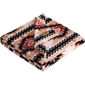 Wrangler – Throw Blanket, Soft Plush Fleece Bedding, Yellowstone Inspired, Western Decor for Bed or Couch (Knocking Boots Blue, 50″ x 70″)(Plains Creek Pink)