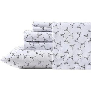 Wrangler – Twin Bed Sheets, Ultra-Soft & Lightweight Bedding with Matching Pillowcase, Lightweight Bed Set for All Season Comfort, Oeko-Tex Certified (Prairieland Paisley Blue)(Steer Skulls Black)