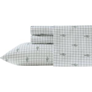 Wrangler – Twin Bed Sheets, Ultra-Soft & Lightweight Bedding with Matching Pillowcase, Lightweight Bed Set for All Season Comfort, Oeko-Tex Certified (Prairieland Paisley Blue)(Cactus Gingham Green)