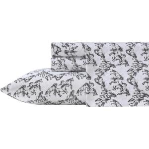 Wrangler – Twin Bed Sheets, Ultra-Soft & Lightweight Bedding with Matching Pillowcase, Lightweight Bed Set for All Season Comfort, Oeko-Tex Certified (Prairieland Paisley Blue)(Mustangs Black)