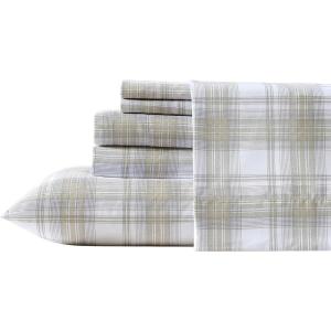 Wrangler – Twin Bed Sheets, Ultra-Soft & Lightweight Bedding with Matching Pillowcase, Lightweight Bed Set for All Season Comfort, Oeko-Tex Certified (Prairieland Paisley Blue)(Dayton Valley Plaid Beige)