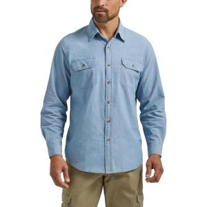 Wrangler Authentics Men’s Long Sleeve Classic Woven Shirt(Light Chambray)