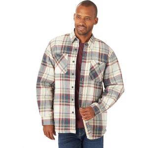 Wrangler Authentics Mens Long Sleeve Sherpa Lined Shirt Jacket(Light Beige Heather)