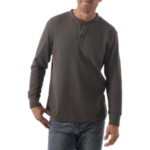 Wrangler Authentics Men’s Long Sleeve Waffle Henley(Dark Charcoal)