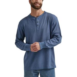 Wrangler Authentics Men’s Long Sleeve Waffle Henley(Vintage Indigo)