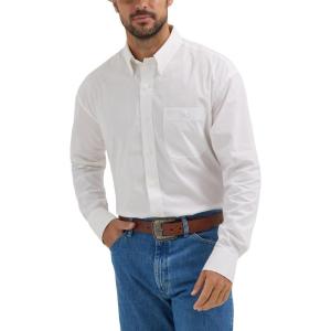 Wrangler George Strait Solid Black Button Down Shirt(White)