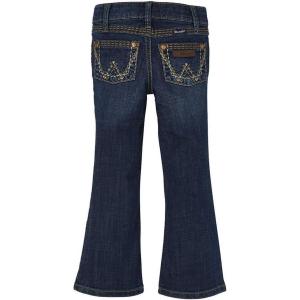 Wrangler Girls Dark Wash Medium Blue Boot Cut Jeans(Denver)