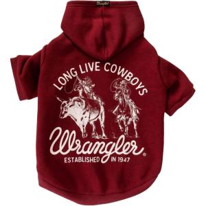 Wrangler Long Live Cowboys Burgundy Dog Hoodie Maroon M(L)