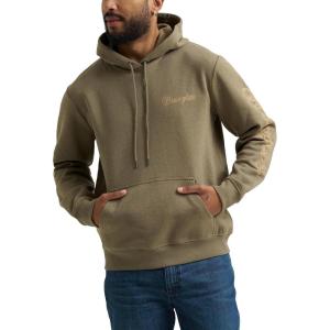 Wrangler Men’s Blue Sleeve Logo Hoodie(Burnt Olive)