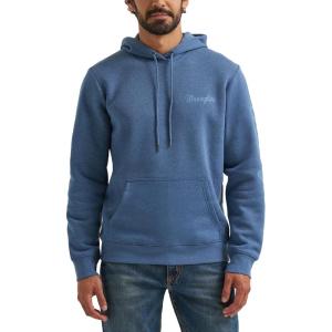 Wrangler Men’s Blue Sleeve Logo Hoodie(Dark Denim Blue)
