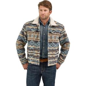 Wrangler Men’s Dark Sapphire Sherpa Jacquard Jacket(Multi)
