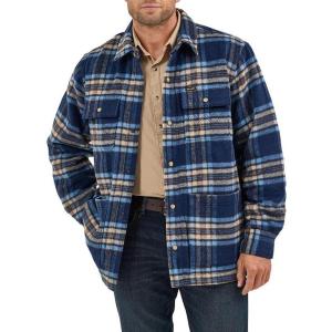 Wrangler Men’s Navy Plaid Lined Shirt Jacket