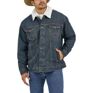 Wrangler Mens Western Style Lined Denim Jackets, Sherpa/Denim, X-Large US