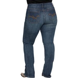 Wrangler Women’s Premium Patch Mae Sits Above Hip Jean(Medium Blue)