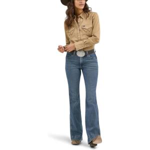 Wrangler Women’s Vintage Denim Snap Shirt(Rawhide)