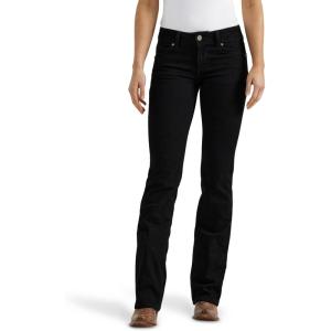 Wrangler Women’s Western Mid Rise Stretch Boot Cut Jean(Black)