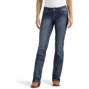Wrangler Women’s Western Mid Rise Stretch Boot Cut Jean(Mid Wash)