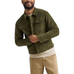 Wrangler mens Men’s Corduroy Trucker Jacket(Olive Night)