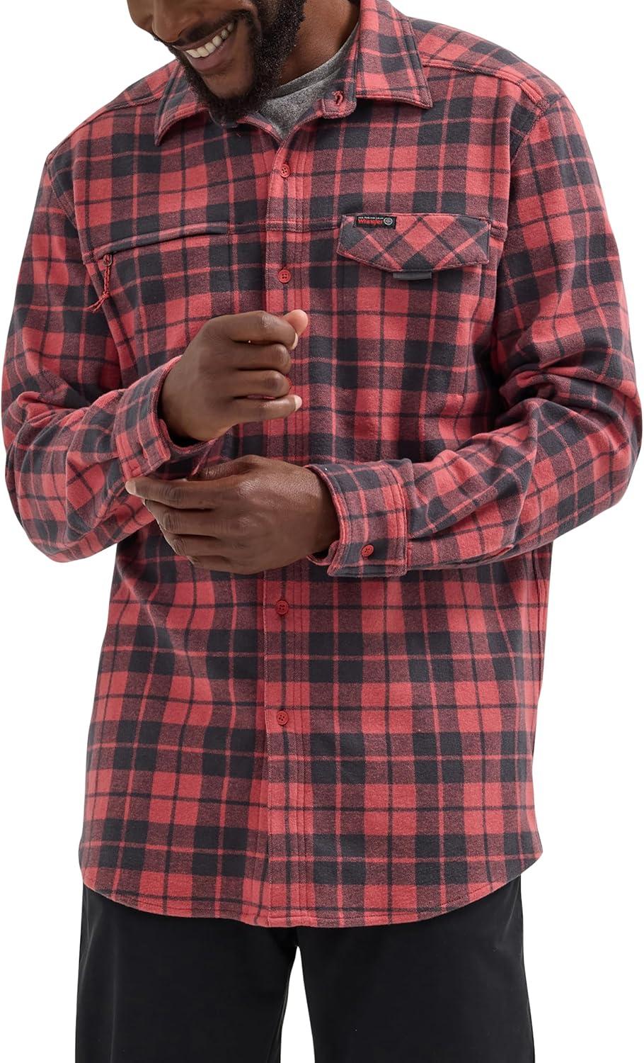 imageATG Mens Campsite ButtonDown Plaid ShirtCarnelian