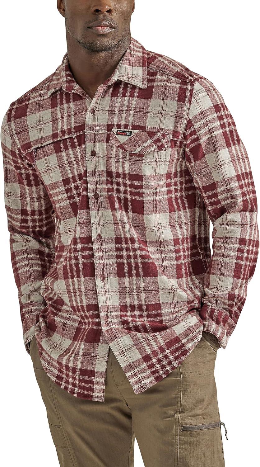 imageATG Mens Campsite ButtonDown Plaid ShirtMahogany