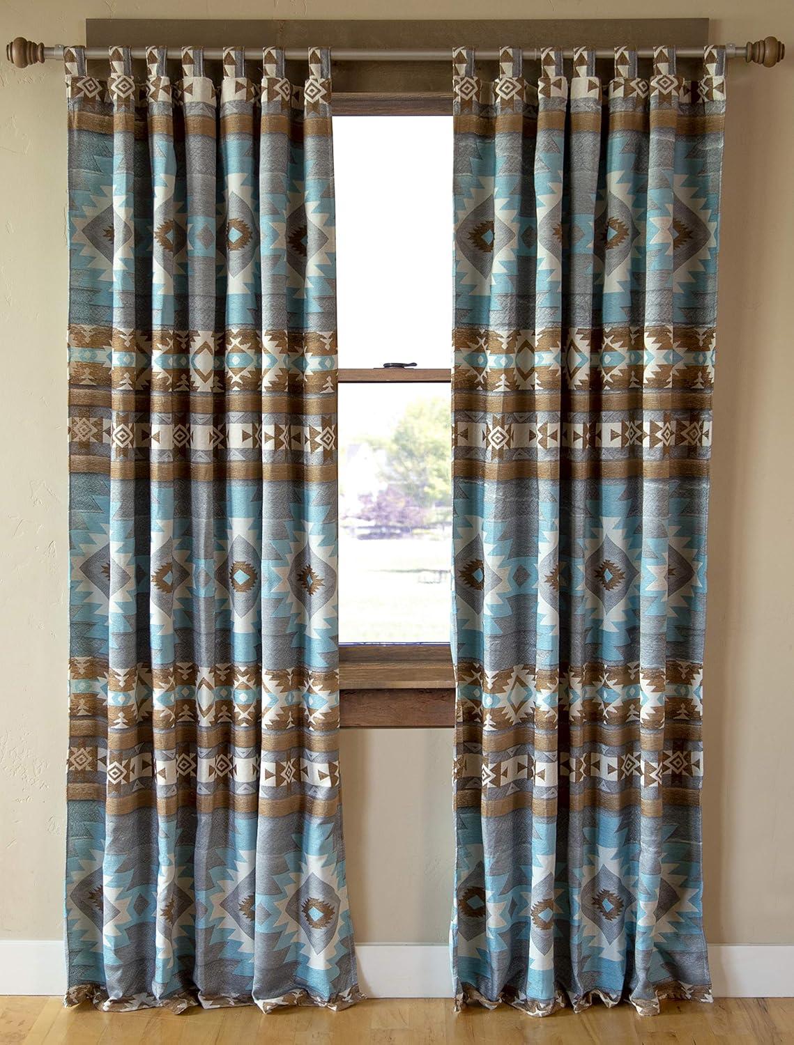 imageCARSTENS INC Woven Chenille Curtain Panel Set 2 Panels 54quot x 84quot Each Wrangler Mesa DaybreakWrangler Mesa Daybreak