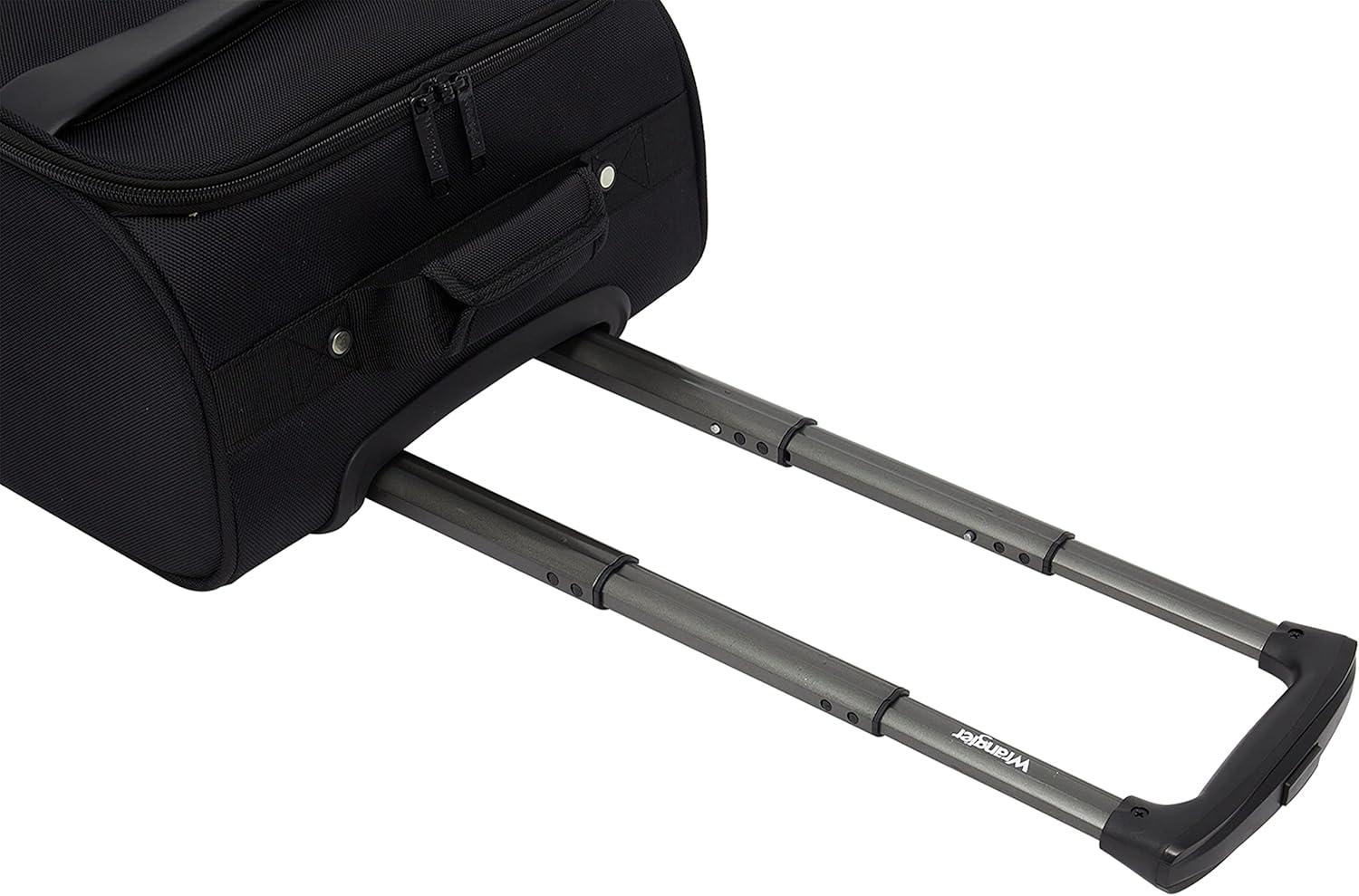 imageWrangler 17quot Underseat Spinner CarryOn Luggage MochaBlack