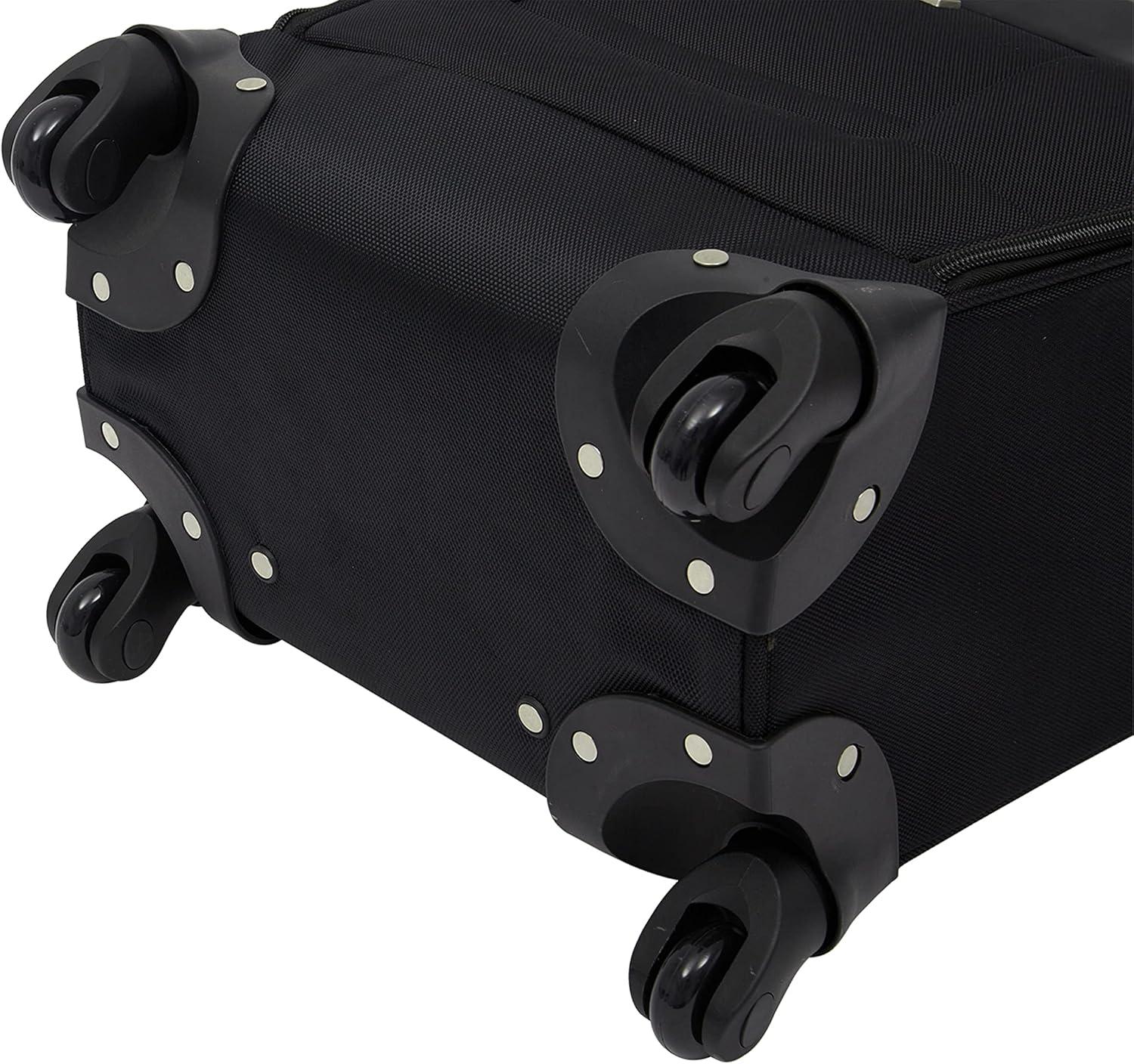 imageWrangler 17quot Underseat Spinner CarryOn Luggage MochaBlack