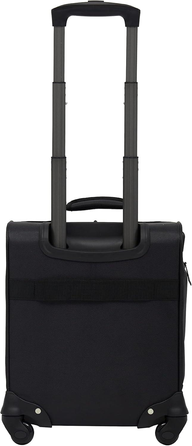 imageWrangler 17quot Underseat Spinner CarryOn Luggage MochaCharcoal