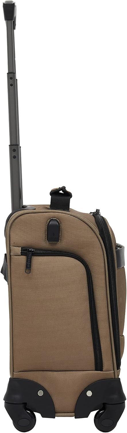 imageWrangler 17quot Underseat Spinner CarryOn Luggage MochaMocha