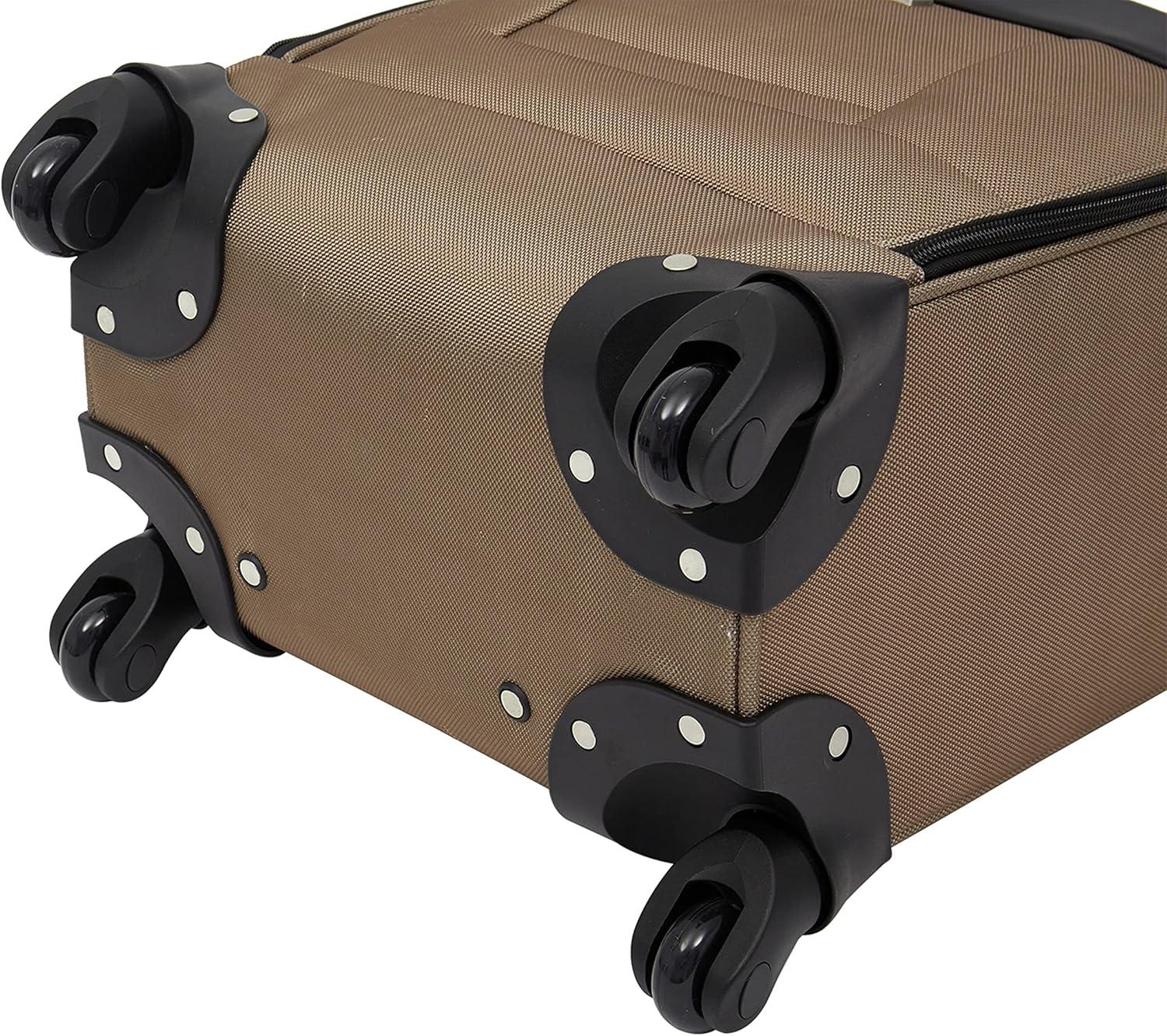 imageWrangler 17quot Underseat Spinner CarryOn Luggage MochaMocha