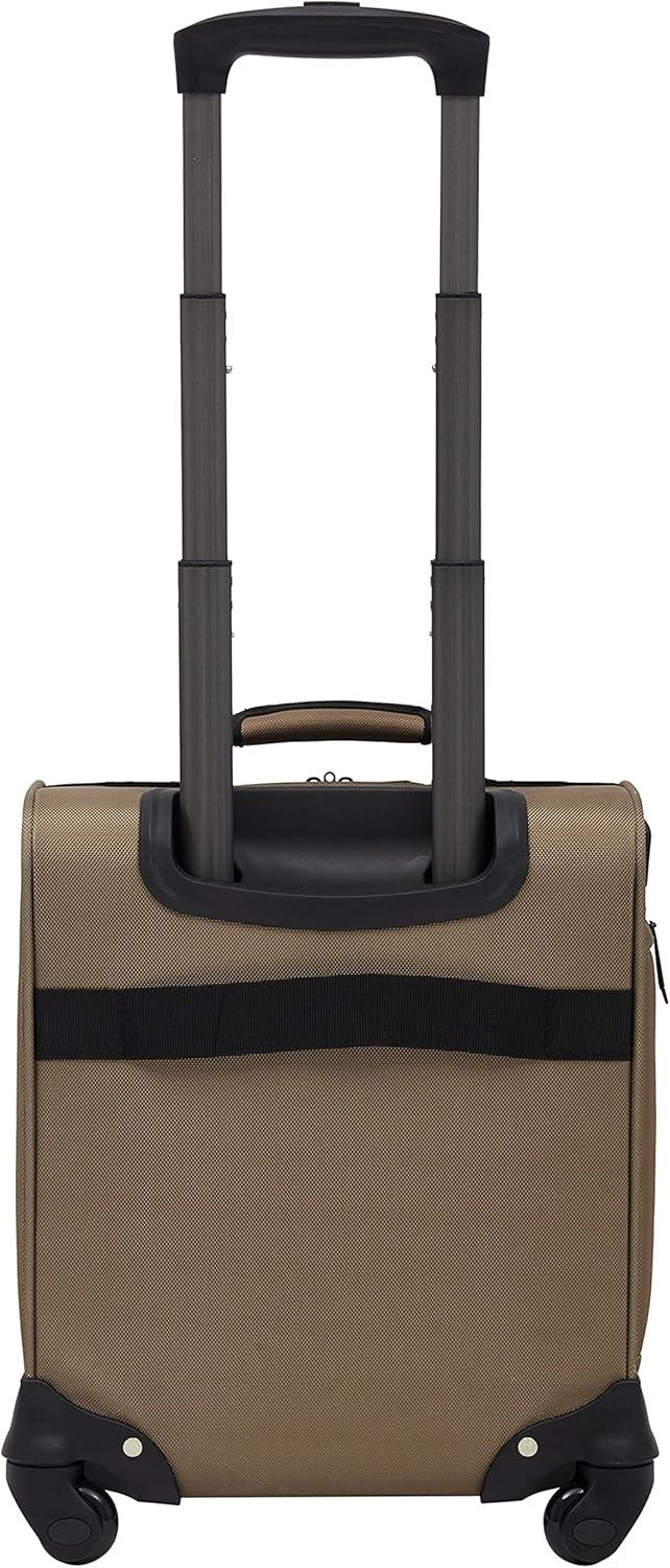 imageWrangler 17quot Underseat Spinner CarryOn Luggage MochaMocha