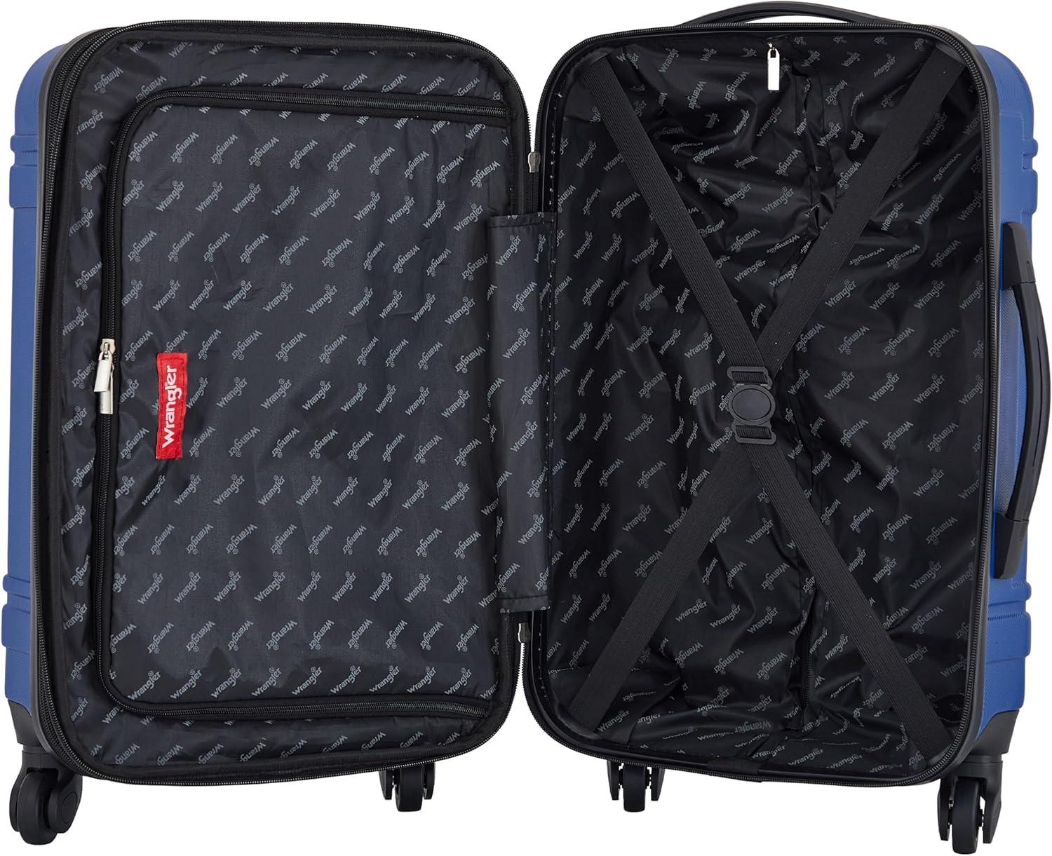 imageWrangler 20quot Astral Hardside CarryOn Luggage CedarClassic Blue