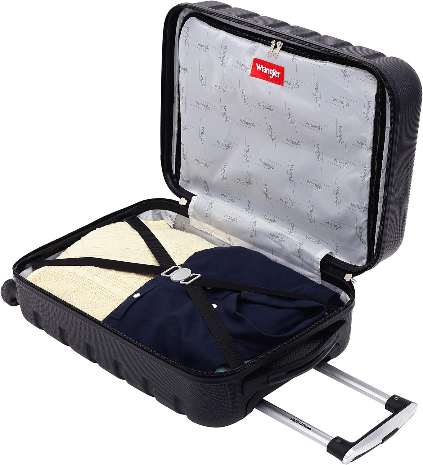 imageWrangler 20quot Spinner CarryOn Luggage Deep DepthBlack