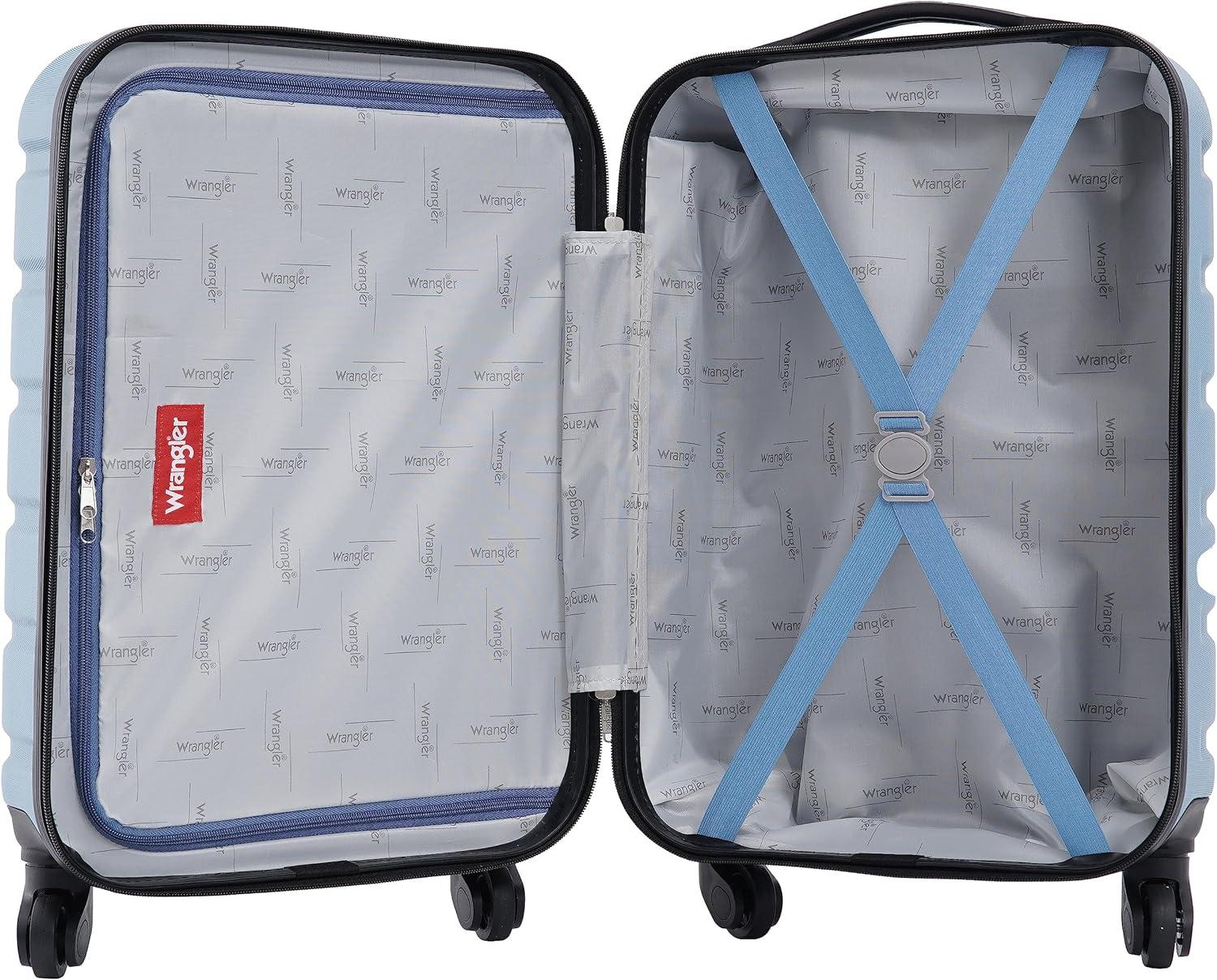 imageWrangler 20quot Spinner CarryOn Luggage Deep DepthBlue Heaven