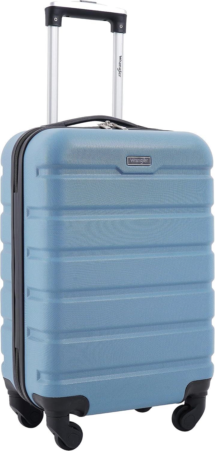 imageWrangler 20quot Spinner CarryOn Luggage Deep DepthBlue Heaven