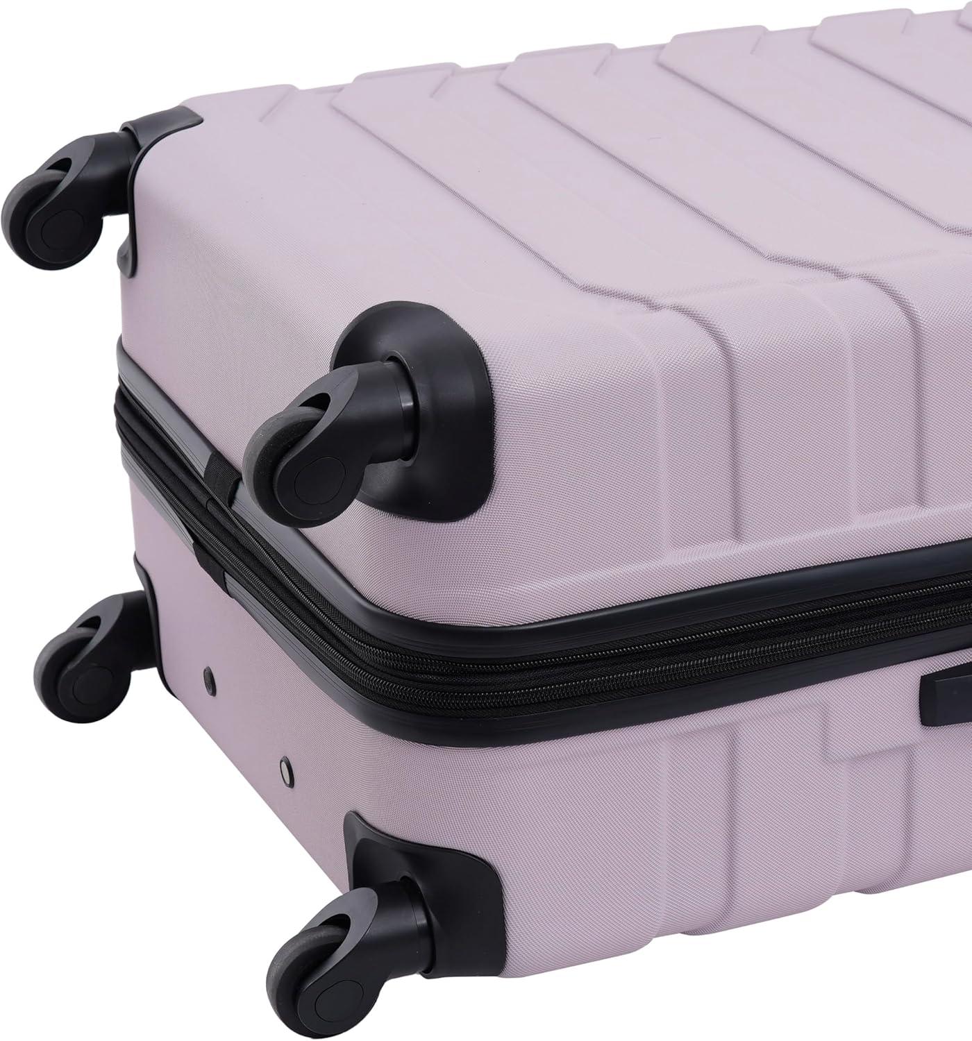 imageWrangler 4 Piece Miami Luggage and Packing Cubes Set Amber GoldBurnished Lilac